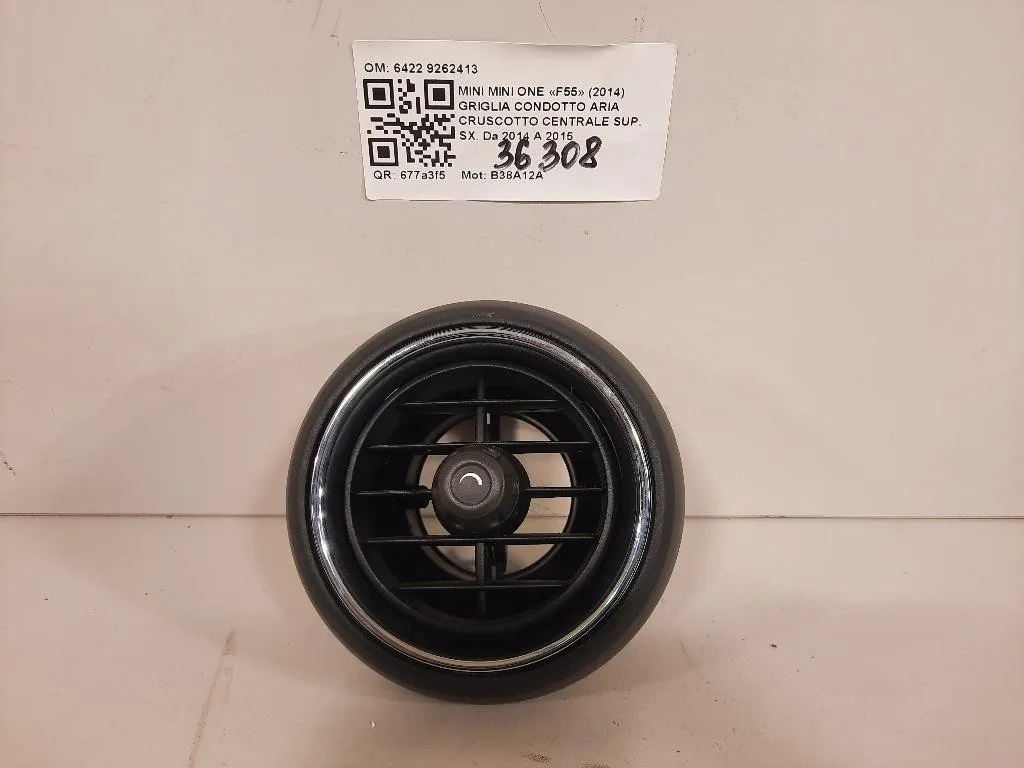 Griglia Condotto ARIA Cruscotto Centrale SUP SX 6422 9262413 Mini MINI ONE F55 2014