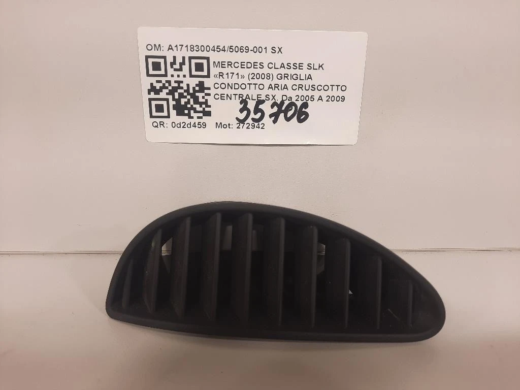 Griglia Condotto ARIA Cruscotto Centrale SX A17183004545069-001 SX Mercedes Classe SLK R171 2008