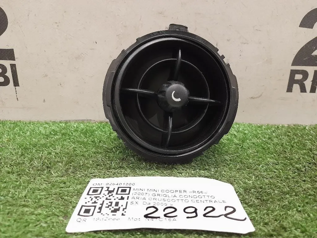 Griglia Condotto ARIA Cruscotto Centrale SX 925401200 Mini MINI Cooper R56 2007