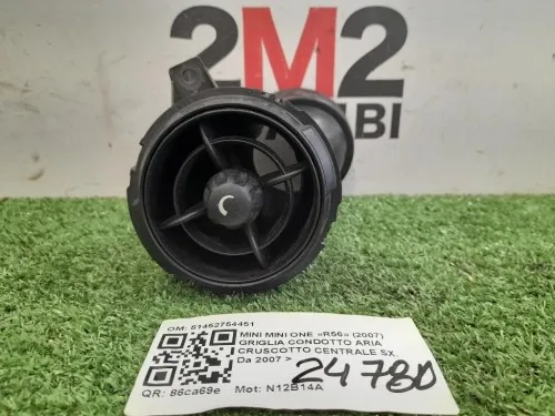 Griglia Condotto ARIA Cruscotto Centrale SX 51452754451 Mini MINI ONE R56 2007