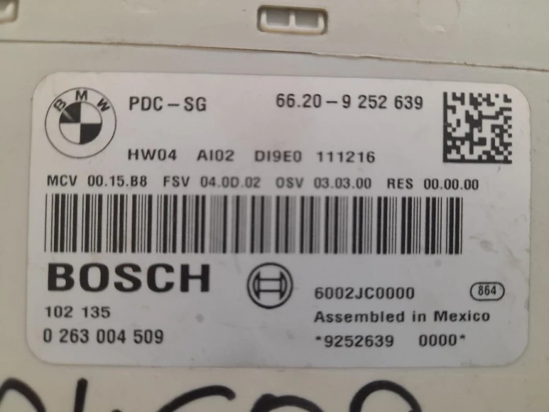 Centralina Sensori Parcheggio Paraurti POST 66209252639 Bmw Serie 3 E90 Berlina 2005