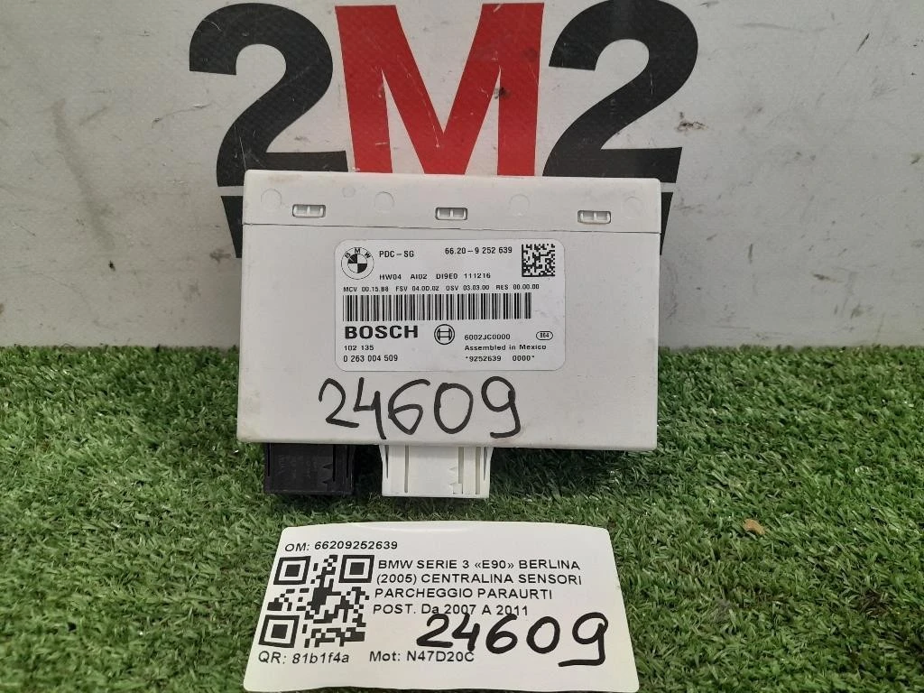 Centralina Sensori Parcheggio Paraurti POST 66209252639 Bmw Serie 3 E90 Berlina 2005