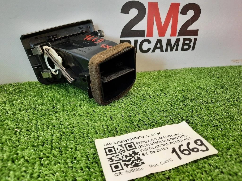 Griglia Condotto Ventilazione Porta ANT SX 5J0819701D9B9 Skoda Roomster 5J7 2010