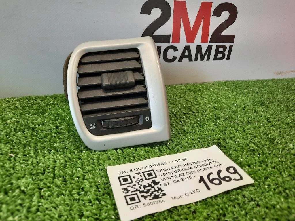 Griglia Condotto Ventilazione Porta ANT SX 5J0819701D9B9 Skoda Roomster 5J7 2010