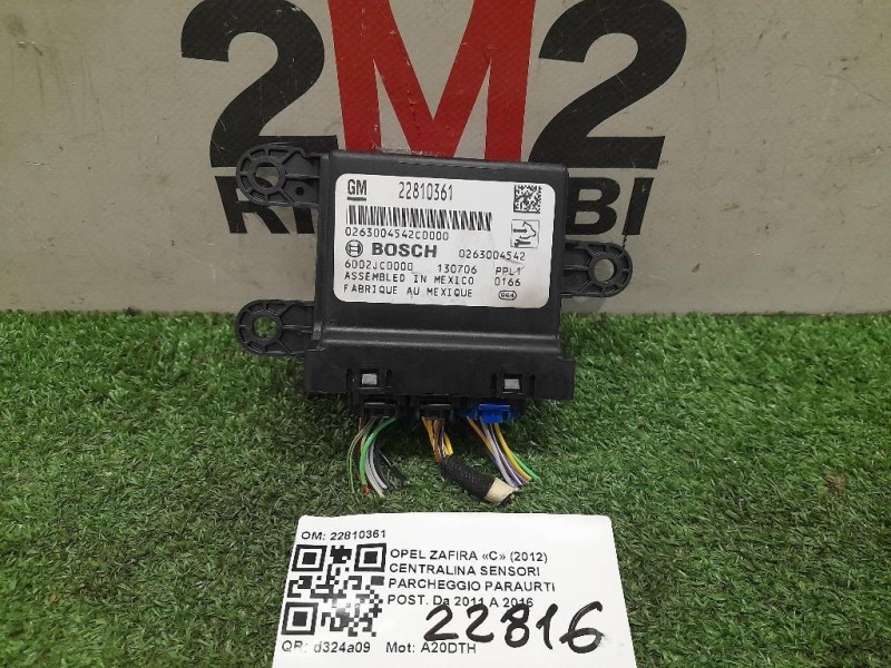 Centralina Sensori Parcheggio Paraurti POST 22810361 Opel Zafira C 2012