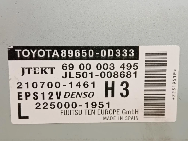 Centralina Servosterzo 89650-0D333 Toyota Yaris IV 2017