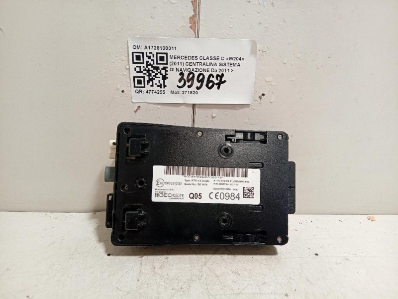 Centralina Sistema DI Navigazione A1728100011 Mercedes Classe C W204 2011