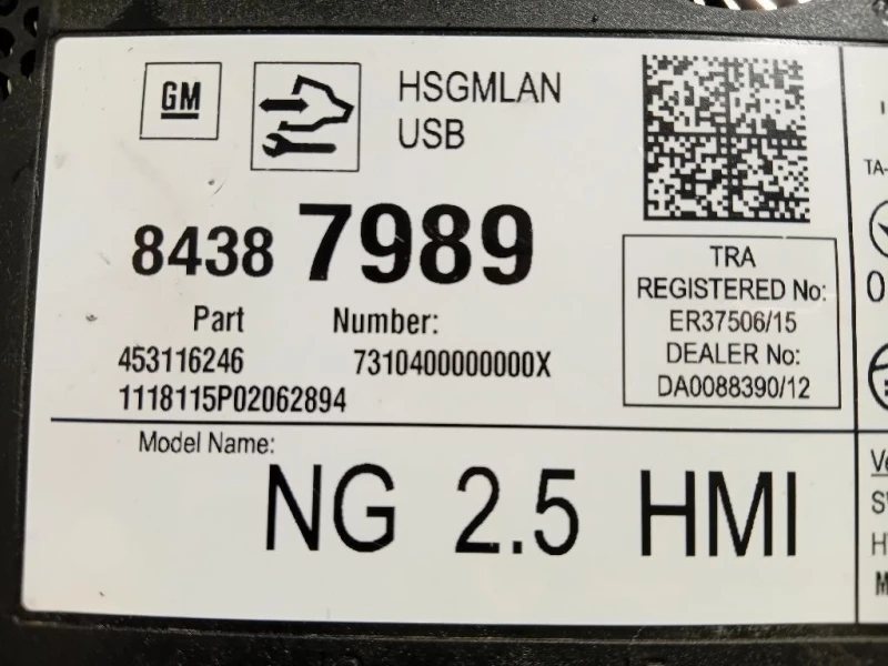 Centralina Sistema DI Navigazione 84387989 Opel Astra K 2016