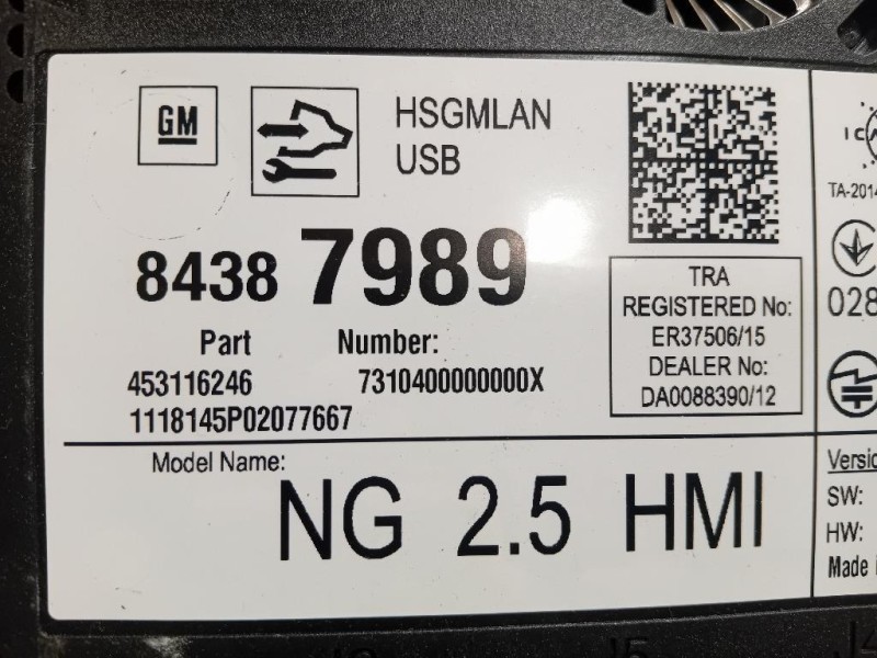 Centralina Sistema DI Navigazione 84387989 Opel Astra K 2016