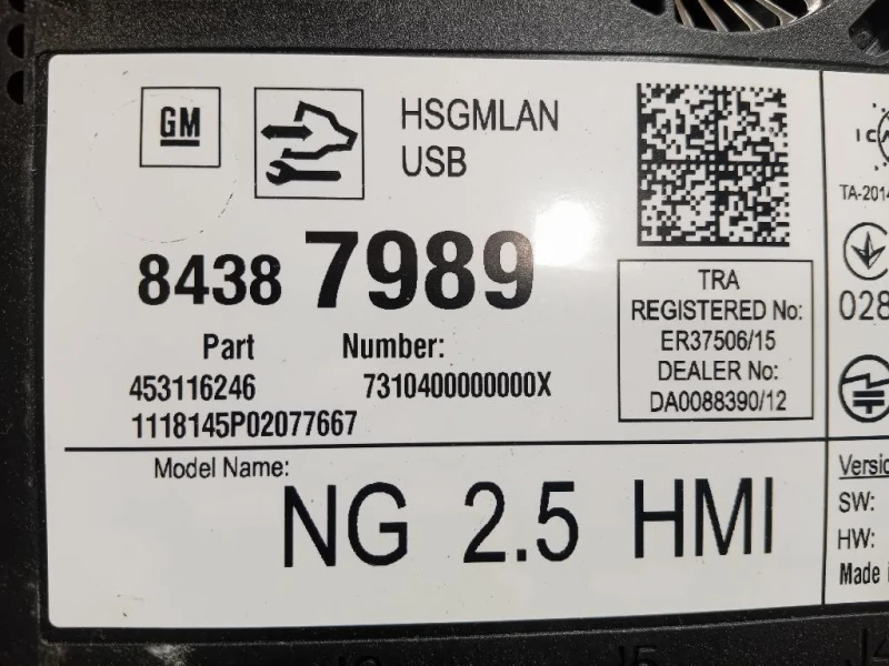 Centralina Sistema DI Navigazione 84387989 Opel Astra K 2016