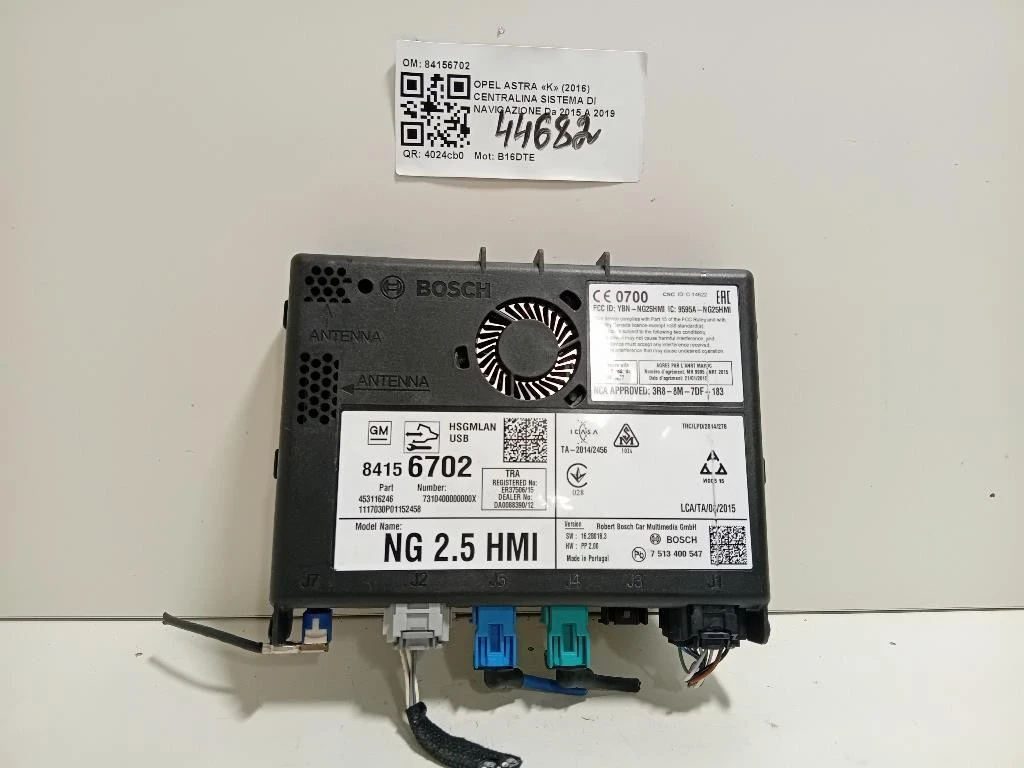 Centralina Sistema DI Navigazione 84156702 Opel Astra K 2016