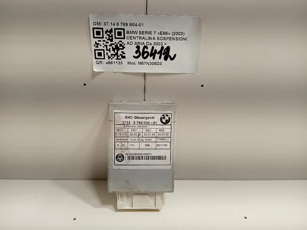 Centralina Sospensioni AD ARIA 3714 6 769 804-01 Bmw Serie 7 E66 2003