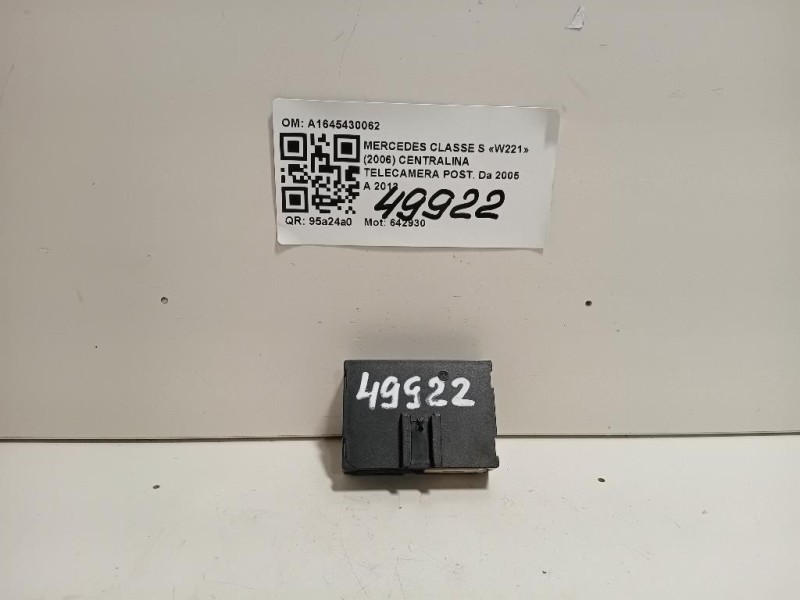 Centralina Telecamera POST A1645430062 Mercedes Classe S W221 2006
