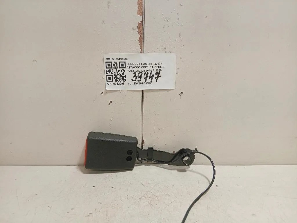 Attacco Cintura Sedile POST DX 9809496280 Peugeot 5008 II 2017