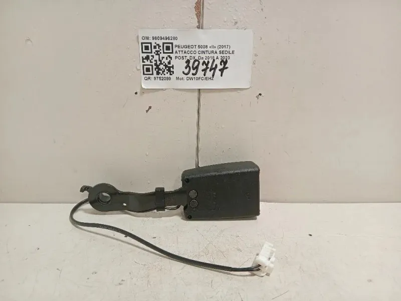 Attacco Cintura Sedile POST DX 9809496280 Peugeot 5008 II 2017