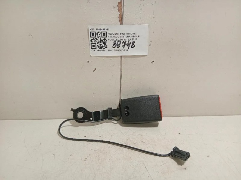 Attacco Cintura Sedile POST SX 9809496390 Peugeot 5008 II 2017