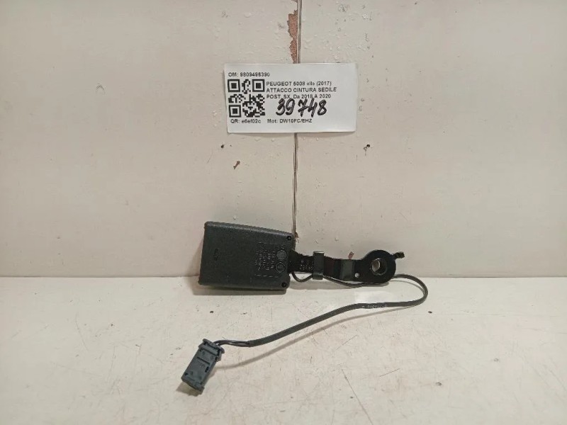 Attacco Cintura Sedile POST SX 9809496390 Peugeot 5008 II 2017
