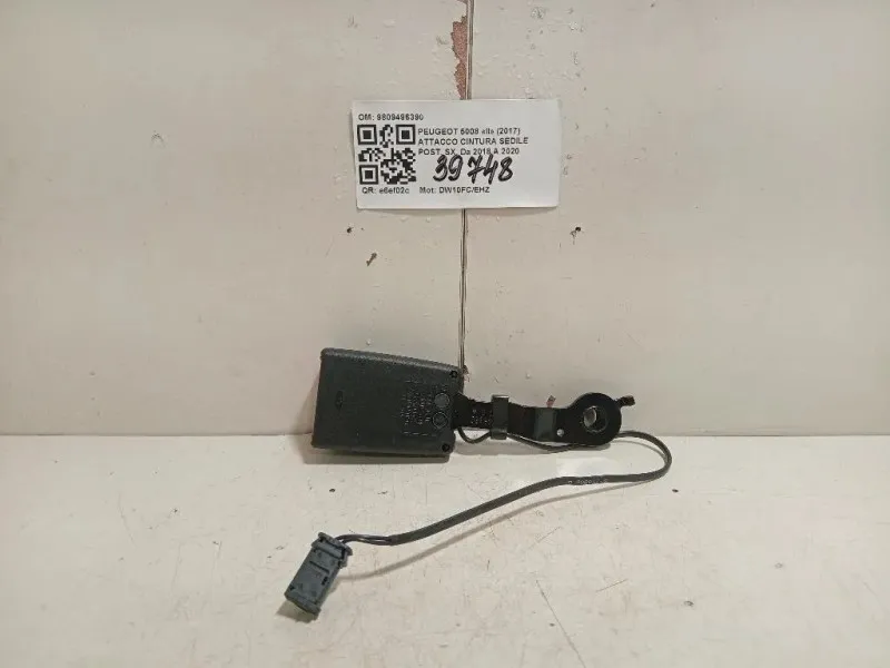 Attacco Cintura Sedile POST SX 9809496390 Peugeot 5008 II 2017