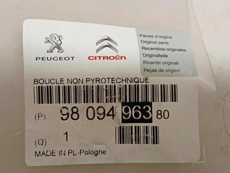 Attacco Cintura Sedile POST SX 9809496390 Peugeot 5008 II 2017