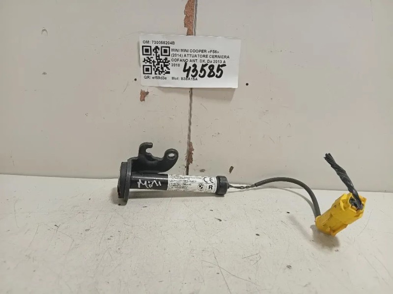 Attuatore Cerniera Cofano ANT DX 730058204B Mini MINI Cooper F56 2014