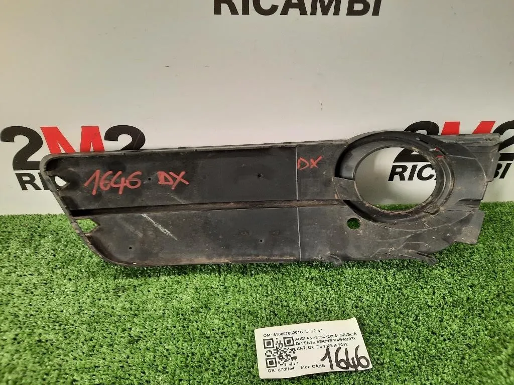 Griglia DI Ventilazione Paraurti ANT DX 8T080768201C Audi A5 8T3 2008