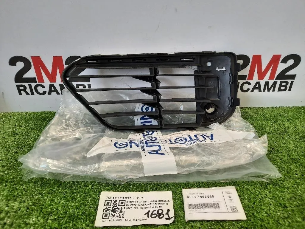 Griglia DI Ventilazione Paraurti ANT DX 51117453988 Bmw X1 F48 2015