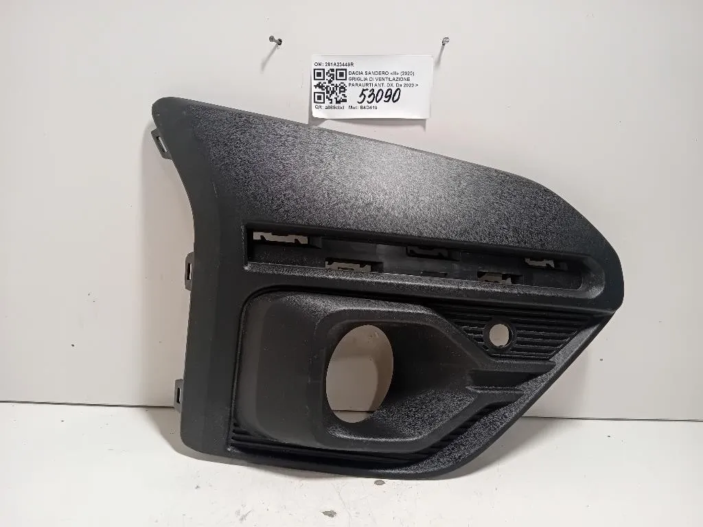 Griglia DI Ventilazione Paraurti ANT DX 261A23449R Dacia Sandero III 2020