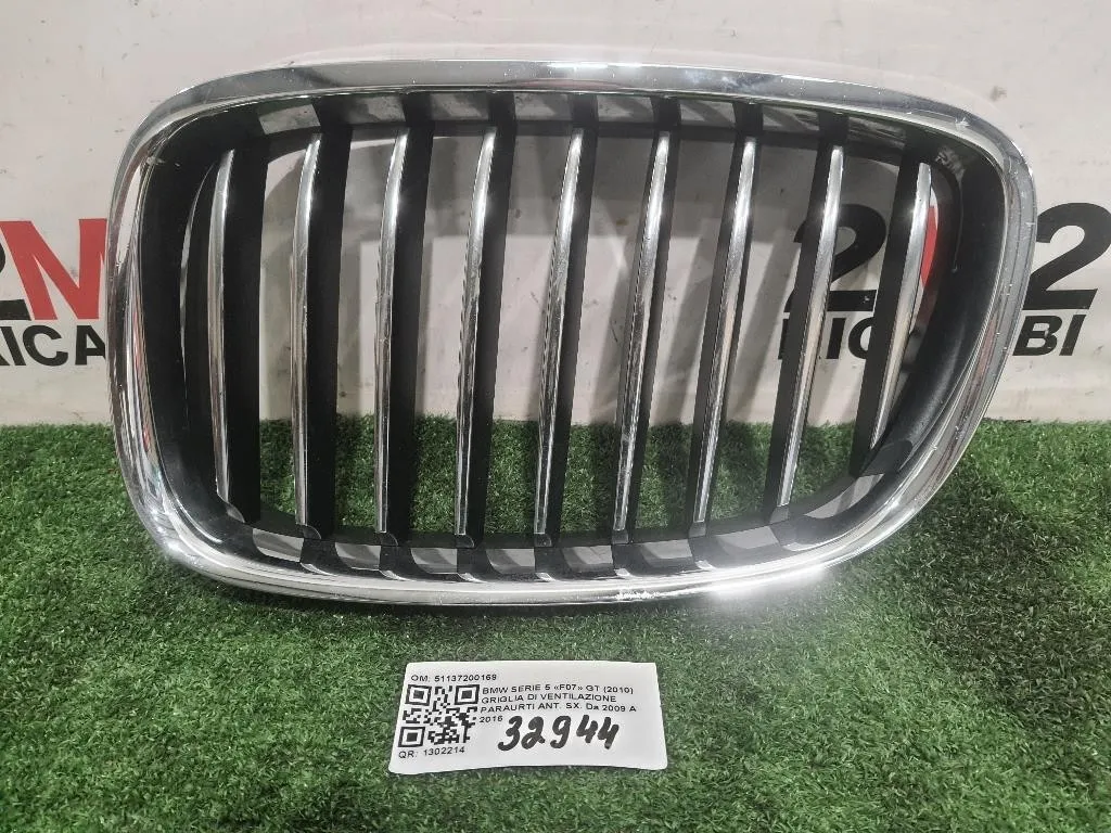 Griglia DI Ventilazione Paraurti ANT SX 51137200169 Bmw Serie 5 F07 GT 2010