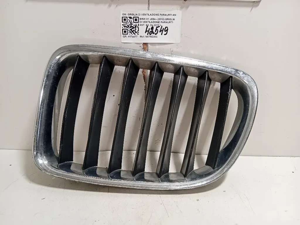 Griglia DI Ventilazione Paraurti ANT SX 51117303755 Bmw X1 E84 2010
