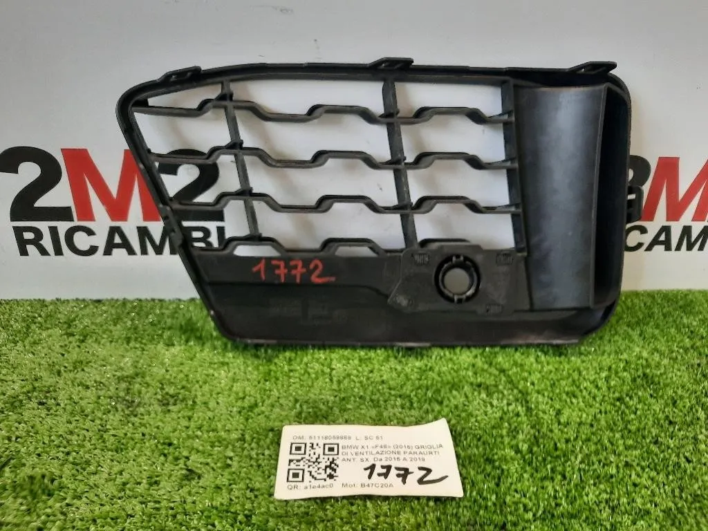 Griglia DI Ventilazione Paraurti ANT SX 51118059889 Bmw X1 F48 2015