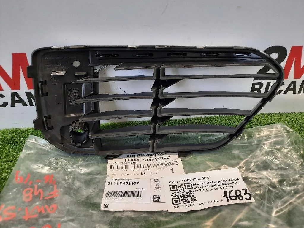 Griglia DI Ventilazione Paraurti ANT SX 51117453987 Bmw X1 F48 2015