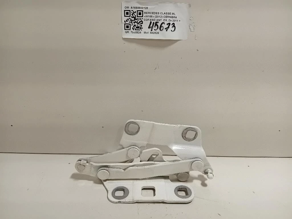 Cerniera Cofano ANT DX A1668800128 Mercedes Classe ML W166 2012