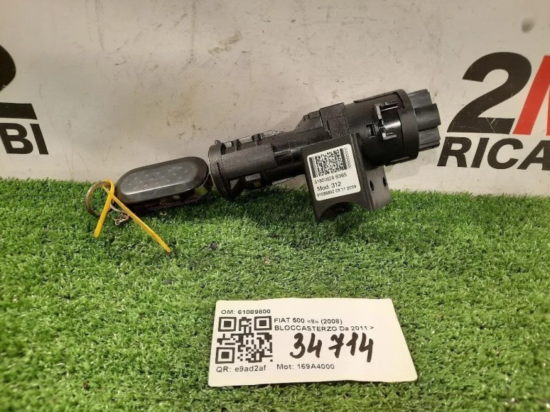 Bloccasterzo 61089800 BLOCCHETTO ACCENZIONE + CHIAVE Fiat 500 II 2008