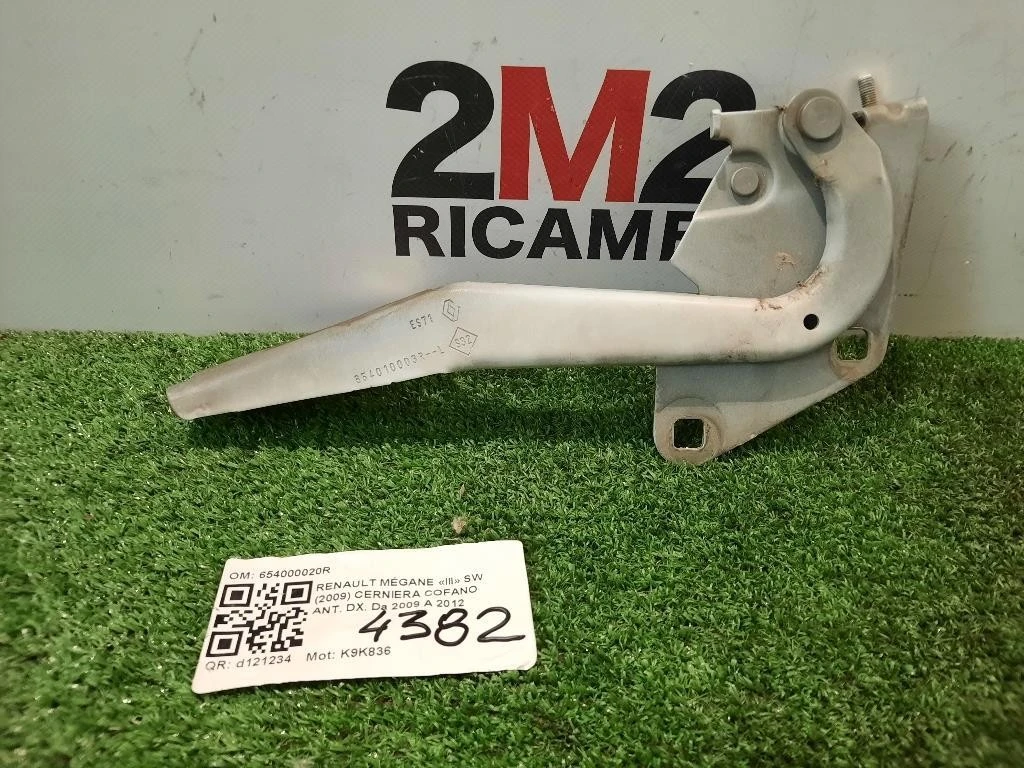 Cerniera Cofano ANT DX 654000020R Renault Mégane III SW 2009
