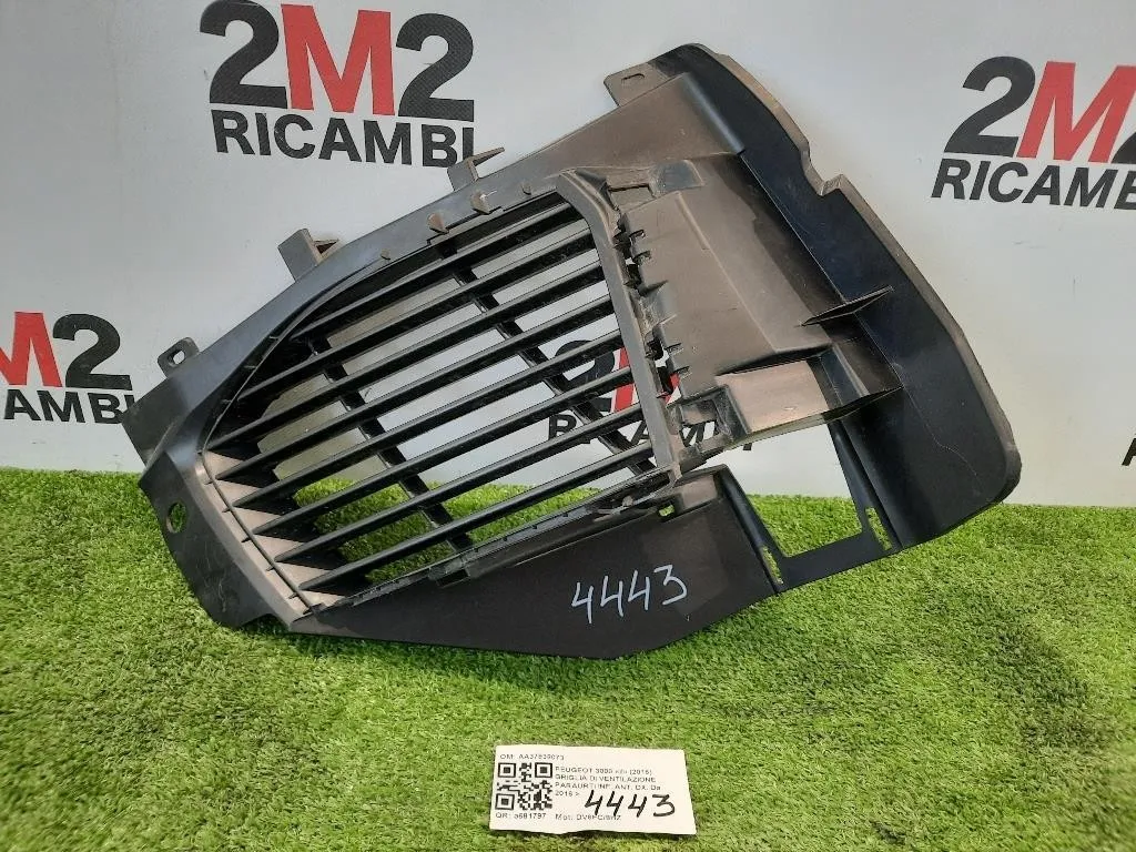 Griglia DI Ventilazione Paraurti INF ANT DX AA37938073 ANT DX DESTRO Peugeot 3008 II 2016