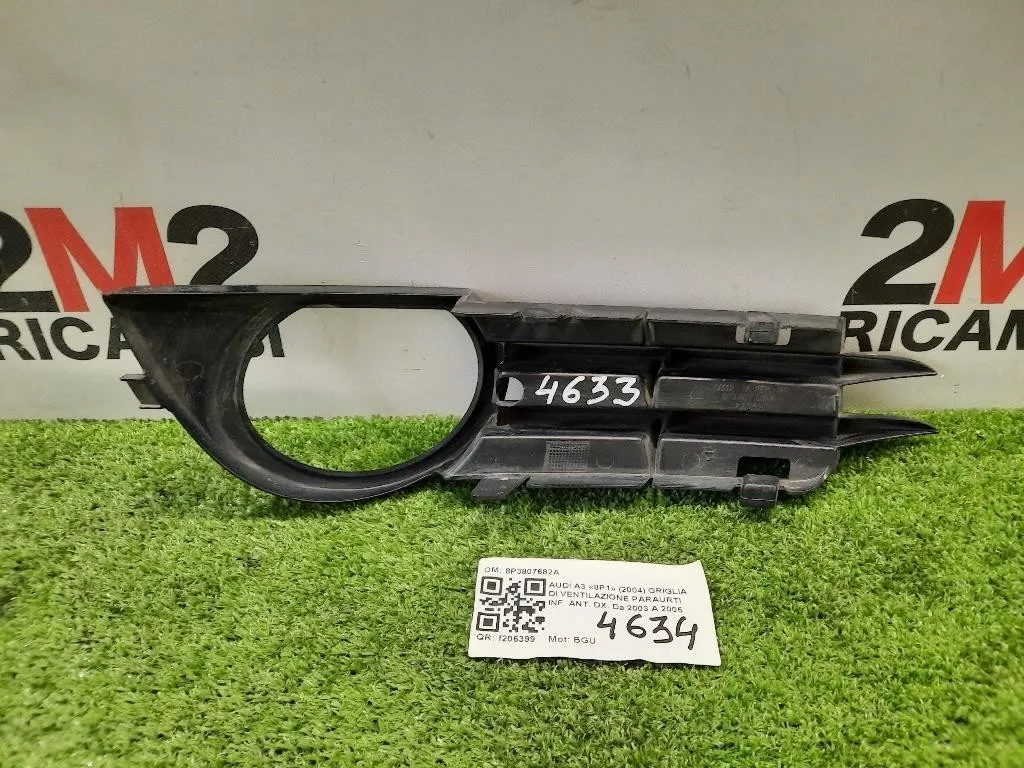 Griglia DI Ventilazione Paraurti INF ANT SX 8P3807682A FENDI FENDINEBBIA CORNICE DX Audi A3 8P1 2004