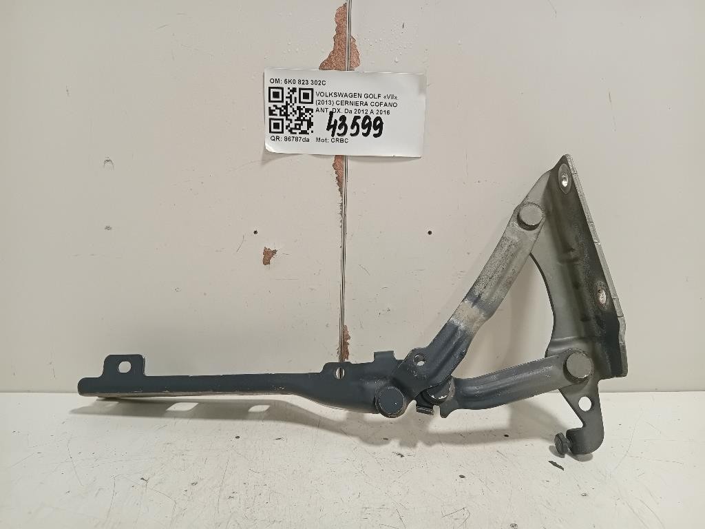 Cerniera Cofano ANT DX 5K0 823 302C Volkswagen GOLF VII 2013