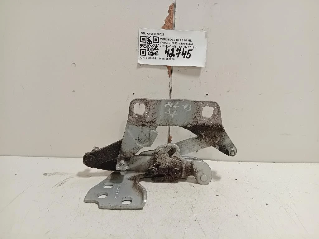 Cerniera Cofano ANT SX A1668800028 Mercedes Classe ML W166 2012