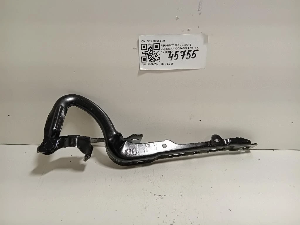 Cerniera Cofano ANT SX 96 728 654 80 Peugeot 208 I 2015