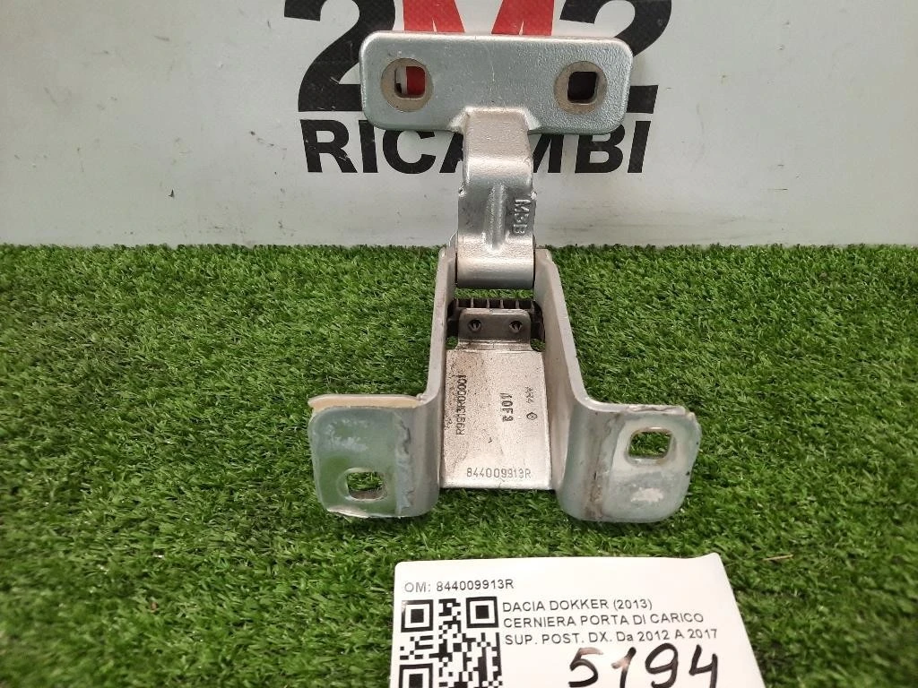Cerniera Porta DI Carico SUP POST DX 844009913R Dacia Dokker 2013