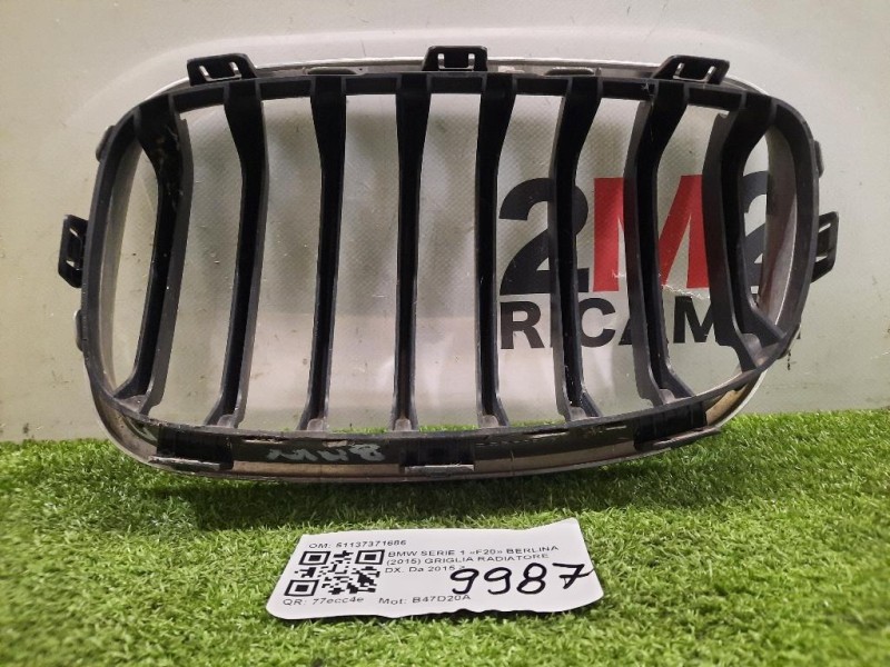 Griglia Radiatore DX 51137371686 Bmw Serie 1 F20 Berlina 2015