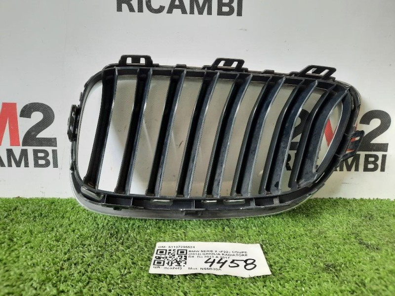 Griglia Radiatore DX 51137295524 Bmw Serie 2 F22 Coupe 2014