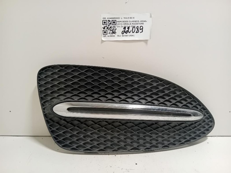 Griglia Radiatore DX A2468852822 Mercedes Classe B W246 2012