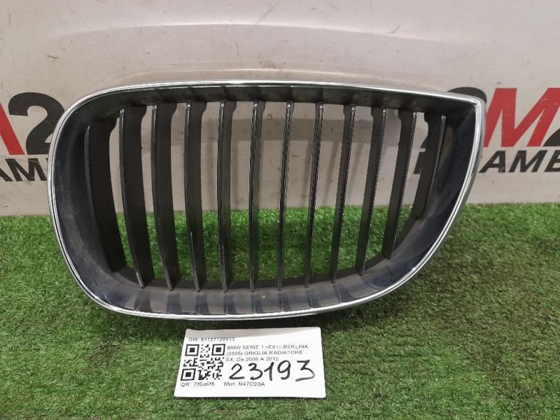 Griglia Radiatore SX 51137128613 Bmw Serie 1 E81 Berlina 2005