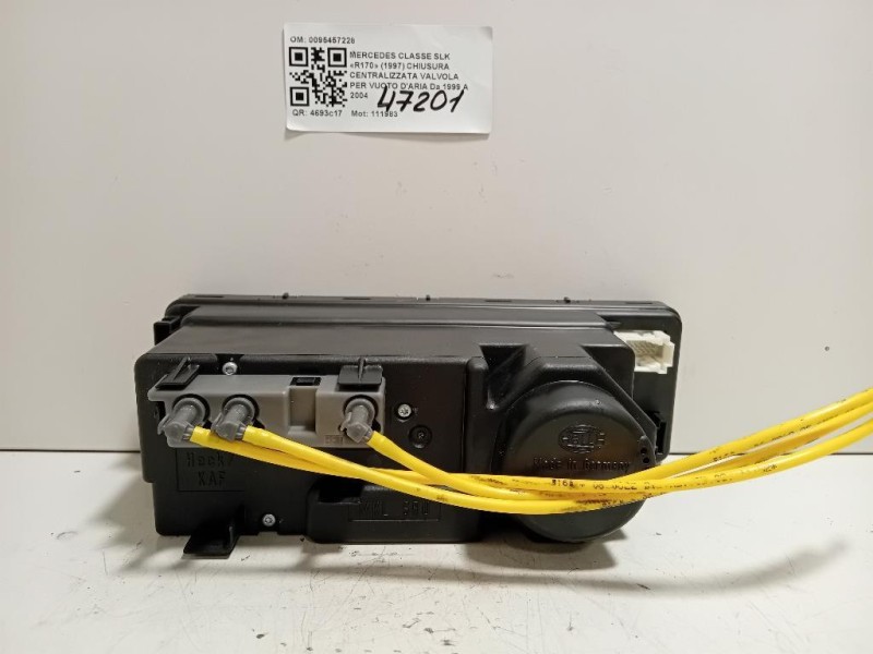 Chiusura Centralizzata Valvola PER Vuoto Daria 1708000848 CHIUSURA CENTRALIZZATA PORTA ANTIFURTO Mercedes Classe SLK R170 1997