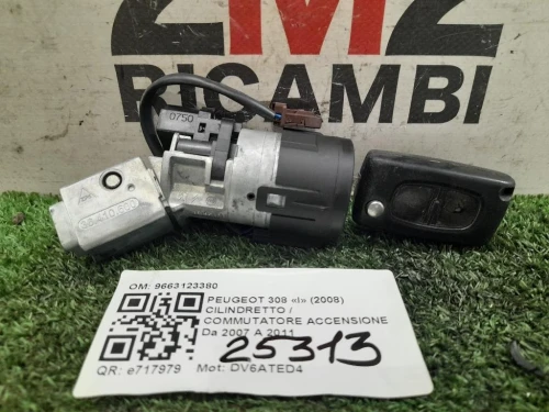 Cilindretto Commutatore Accensione 9663123380 Peugeot 308 I 2008