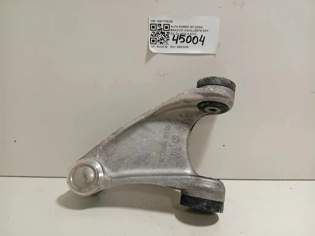Braccio Oscillante ANT DX 0051776326 Alfa Romeo GT 2004
