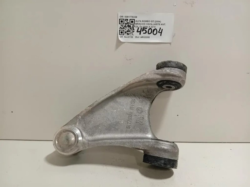 Braccio Oscillante ANT DX 0051776326 Alfa Romeo GT 2004
