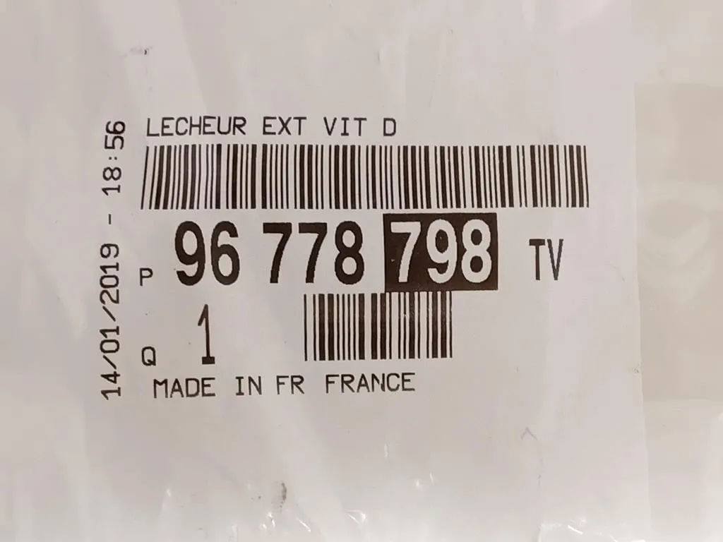 Guarnizione Raschiavetro Porta EST POST DX 96778798TV Peugeot 308 II 2017