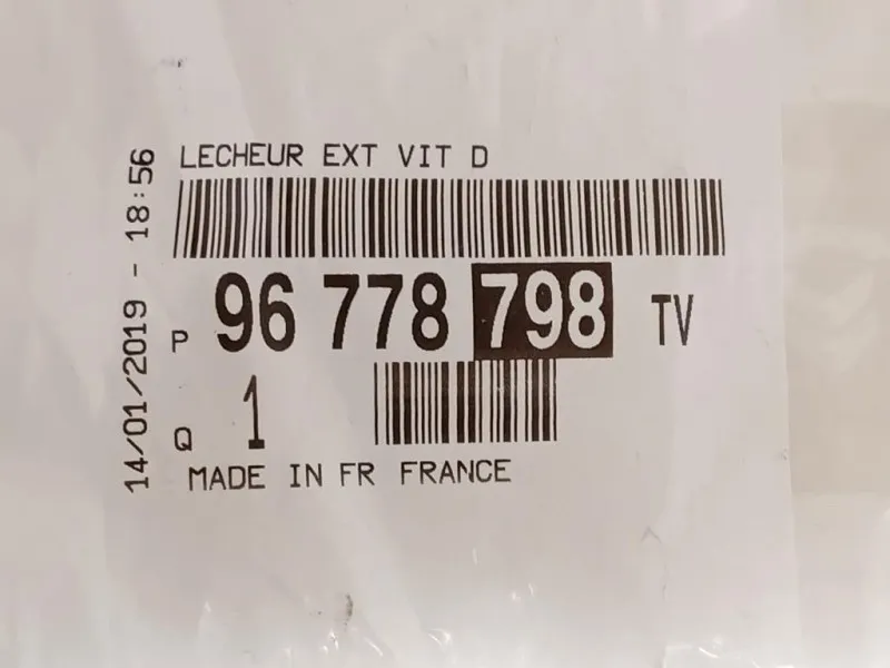 Guarnizione Raschiavetro Porta EST POST DX 96778798TV Peugeot 308 II 2017